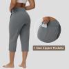 imageWomens Swim Capris Long Shorts Quick Dry UPF 50 Lightweight 2025 Swimming Pants with Zipper PocketsDark Gray