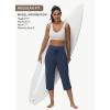 imageWomens Swim Capris Long Shorts Quick Dry UPF 50 Lightweight 2025 Swimming Pants with Zipper PocketsNavy Blue