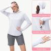 imageWomens UPF 50 Hoodie Shirt Long Sleeve Hiking Running Outdoor Fishing UV Lightweight Sun Protection Shirts Zip PocketWhite