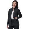 imageScrub Jackets for Woman  4 Pockets with 2 zips Lightweight Ultra Soft 4Way Stretch Zip Front Nurse JacketBlack