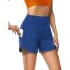 imageWomens 5quot Swim Shorts Tummy Control Quick Dry Swimsuit Bottom High Waist Loose Fitting with Zipper Pocket Liner UPF50Royal Blue