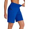 imageWomens 7quot Long Swim Board Shorts  High Waisted Quick Dry Beach Swimming Swimsuit Bottom with Liner Zip Pockets UPF5003roya Blue