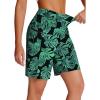 imageWomens 7quot Long Swim Board Shorts  High Waisted Quick Dry Beach Swimming Swimsuit Bottom with Liner Zip Pockets UPF5005leaf