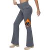 imageWomens Fleece Lined Pants Winter Warm Leggings Water Resistant Flare Bootcut Hiking Thermal Outdoor Cargo PocketsGrey