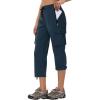 imageWomens Hiking Cargo Capris Comfy Loose with 6 Pockets Lightweight Travel Casual Pants Women Summer 202503navy Blue