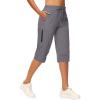 imageWomens Long Shorts 15quot Below The Knee Capri Hiking Shorts Quick Dry Lightweight Outdoor Casual Crop Pants CargoDark Gray