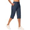 imageWomens Long Shorts 15quot Below The Knee Capri Hiking Shorts Quick Dry Lightweight Outdoor Casual Crop Pants CargoNavy Blue