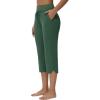 imageWomens Swim Capris Long Shorts Quick Dry UPF 50 Lightweight 2025 Swimming Pants with Zipper PocketsArmy Green