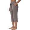 imageWomens Swim Capris Long Shorts Quick Dry UPF 50 Lightweight 2025 Swimming Pants with Zipper PocketsBrown