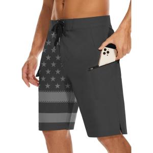 image22quot Mens Board Shorts Swimwear No Mesh Lining  Long Swim Trunks Surf Shorts Bathing Suit with Zipper Pocket UPF5007america