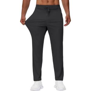 imageMens 30quot 34quot 36quot Tall Sweatpants  Lightweight Athletic Workout Running Traning Track Joggers Pants with Zipper Pocket01black