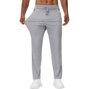 imageMens 30quot 34quot 36quot Tall Sweatpants  Lightweight Athletic Workout Running Traning Track Joggers Pants with Zipper Pocket02grey