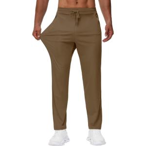imageMens 30quot 34quot 36quot Tall Sweatpants  Lightweight Athletic Workout Running Traning Track Joggers Pants with Zipper Pocket07dark Brown