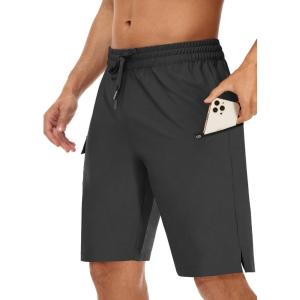 imageMens 9quot Swim Trunks No Liner  Quick Dry Long Board Shorts Bathing Suit Surf Beach Shorts with Zipper Pockets UPF50Black