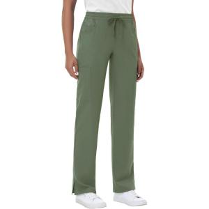 imageStraight Leg Scrub Pants for Women with 8 Pockets High Rise Modern Classic Fit Cargo Scrub Bottom Elastic Waist MedicalOlive Green