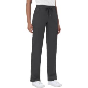 imageStraight Leg Scrub Pants for Women with 8 Pockets High Rise Modern Classic Fit Cargo Scrub Bottom Elastic Waist MedicalPewter