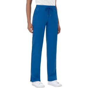 imageStraight Leg Scrub Pants for Women with 8 Pockets High Rise Modern Classic Fit Cargo Scrub Bottom Elastic Waist MedicalRoyal Blue