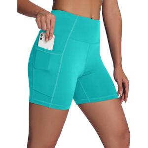 imageWomens High Waisted Long Swim Shorts  57912quot Tummy Control Swim Board Capris Bottoms Swimwear with Liner05lake Green