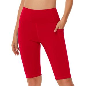 imageWomens High Waisted Long Swim Shorts  57912quot Tummy Control Swim Board Capris Bottoms Swimwear with Liner06red
