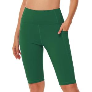 imageWomens High Waisted Long Swim Shorts  57912quot Tummy Control Swim Board Capris Bottoms Swimwear with Liner11green