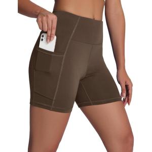 imageWomens High Waisted Long Swim Shorts  57912quot Tummy Control Swim Board Capris Bottoms Swimwear with Liner12brown