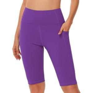 imageWomens High Waisted Long Swim Shorts  57912quot Tummy Control Swim Board Capris Bottoms Swimwear with Liner13purple