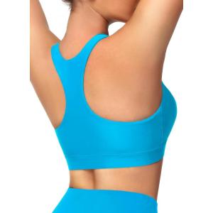 imageWomens Swim Bra Bikini Tops for Under Swim Shirt Sports Swimsuit Top Modest High Neck Removable Padded Quick Dry UPF50Azure Blue