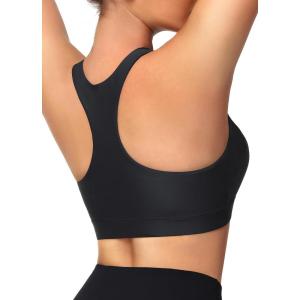 imageWomens Swim Bra Bikini Tops for Under Swim Shirt Sports Swimsuit Top Modest High Neck Removable Padded Quick Dry UPF50Black