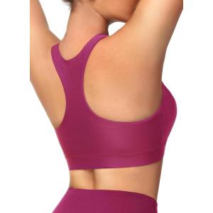 imageWomens Swim Bra Bikini Tops for Under Swim Shirt Sports Swimsuit Top Modest High Neck Removable Padded Quick Dry UPF50Fuchsia