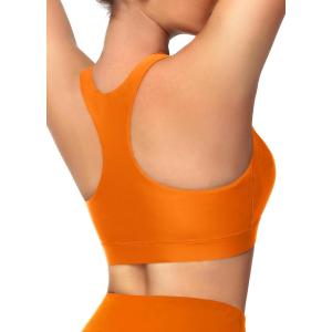 imageWomens Swim Bra Bikini Tops for Under Swim Shirt Sports Swimsuit Top Modest High Neck Removable Padded Quick Dry UPF50Orange