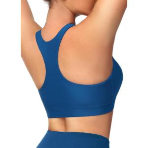imageWomens Swim Bra Bikini Tops for Under Swim Shirt Sports Swimsuit Top Modest High Neck Removable Padded Quick Dry UPF50Royal Blue