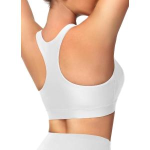 imageWomens Swim Bra Bikini Tops for Under Swim Shirt Sports Swimsuit Top Modest High Neck Removable Padded Quick Dry UPF50White