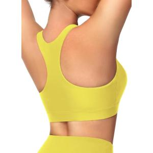 imageWomens Swim Bra Bikini Tops for Under Swim Shirt Sports Swimsuit Top Modest High Neck Removable Padded Quick Dry UPF50Yellow