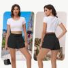 imageWomens Cotton Sweat Shorts with Zipper Pockets High Waisted Tummy Control Soft Comfy Athletic Workout Lounge Short 2024Black