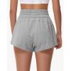 imageWomens Cotton Sweat Shorts with Zipper Pockets High Waisted Tummy Control Soft Comfy Athletic Workout Lounge Short 2024Grey
