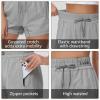 imageWomens Cotton Sweat Shorts with Zipper Pockets High Waisted Tummy Control Soft Comfy Athletic Workout Lounge Short 2024Grey