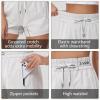 imageWomens Cotton Sweat Shorts with Zipper Pockets High Waisted Tummy Control Soft Comfy Athletic Workout Lounge Short 2024White