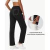 imageWomens Cotton Yoga Sweatpants  Athletic Casual Lounge Open Bottom Straight Leg Loose Sweat Pants with Zip PocketsBlack