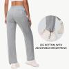 imageWomens Cotton Yoga Sweatpants  Athletic Casual Lounge Open Bottom Straight Leg Loose Sweat Pants with Zip PocketsGrey