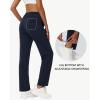 imageWomens Cotton Yoga Sweatpants  Athletic Casual Lounge Open Bottom Straight Leg Loose Sweat Pants with Zip PocketsNavy