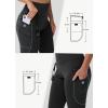 imageWomens Hiking Long Shorts Knee Length Capri Leggings with Zip Pockets High Waisted Biker Short Athletic Outdoor TravelBlack
