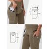 imageWomens Hiking Long Shorts Knee Length Capri Leggings with Zip Pockets High Waisted Biker Short Athletic Outdoor TravelDark Brown
