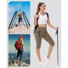 imageWomens Hiking Long Shorts Knee Length Capri Leggings with Zip Pockets High Waisted Biker Short Athletic Outdoor TravelDark Brown