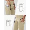 imageWomens Hiking Long Shorts Knee Length Capri Leggings with Zip Pockets High Waisted Biker Short Athletic Outdoor TravelKhaki