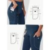 imageWomens Hiking Long Shorts Knee Length Capri Leggings with Zip Pockets High Waisted Biker Short Athletic Outdoor TravelNavy
