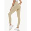 imageWomens Hiking Pants High Waisted Leggings Waterproof with Zipper Cargo Pockets Running Workout Athletic Tights 25Khaki