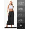 imageWomens Wide Leg Cropped Pants with Zipper Pockets Yoga Casual Travel Work Lightweight Quick Dry PantsBlack