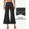 imageWomens Wide Leg Cropped Pants with Zipper Pockets Yoga Casual Travel Work Lightweight Quick Dry PantsBlack
