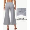 imageWomens Wide Leg Cropped Pants with Zipper Pockets Yoga Casual Travel Work Lightweight Quick Dry PantsGrey