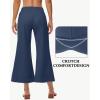 imageWomens Wide Leg Cropped Pants with Zipper Pockets Yoga Casual Travel Work Lightweight Quick Dry PantsNavy Blue